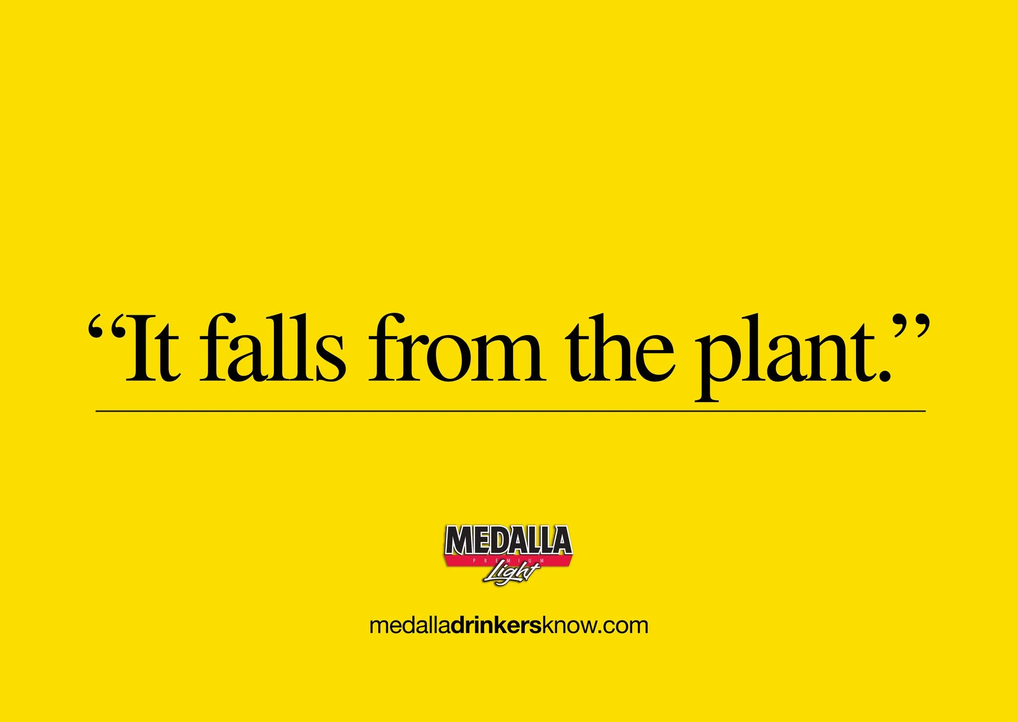 IT FALLS FROM THE PLANT.