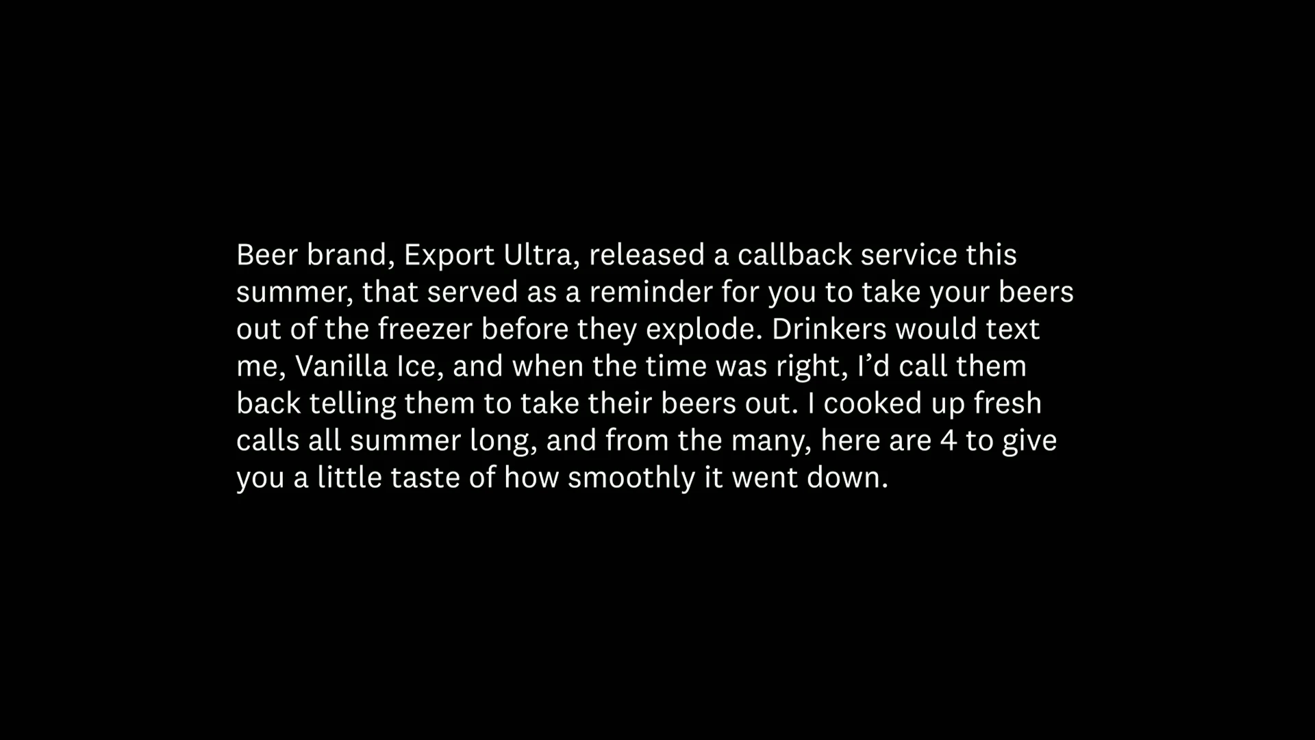 EXPORT ULTRA COLD CALL BACK SERVICE