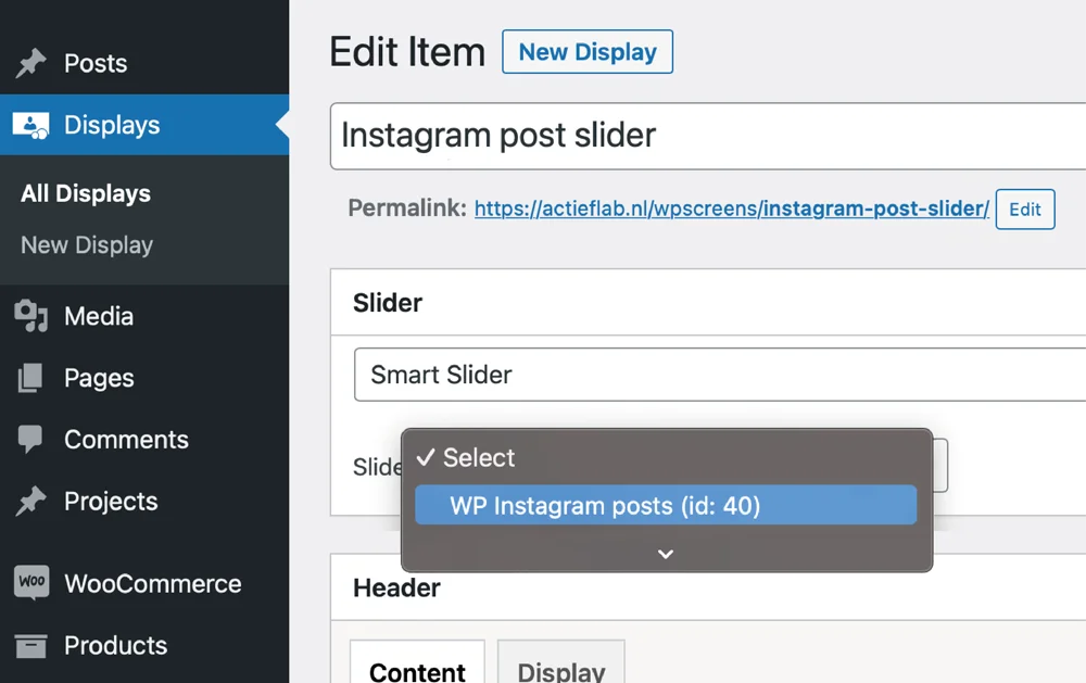 INSTAGRAM MENU